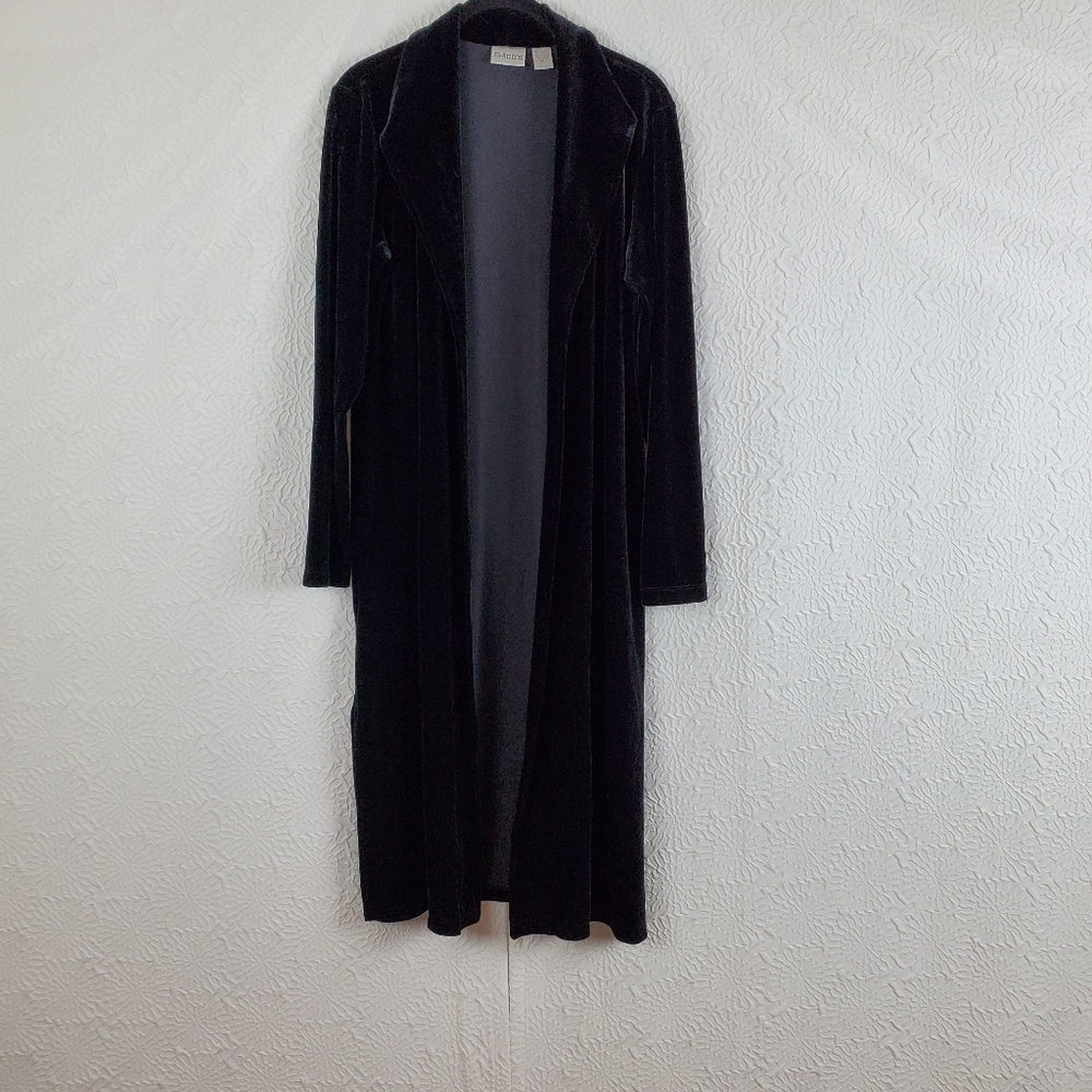 Chico's velvet look stretch flyaway jacket